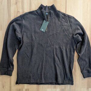 NWT Rodd & Gunn Quarter Zip Sweater XXL Brown Textured Knit Pullover Classic
